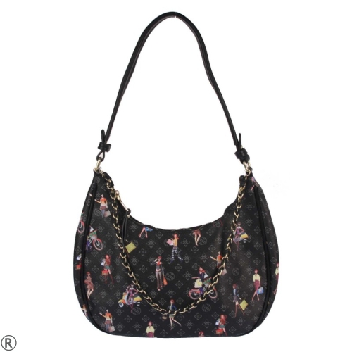 Черна чанта за рамо- MARIA C 11109