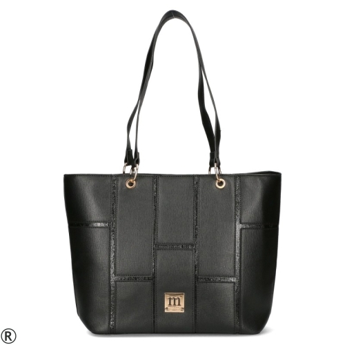 Черни сандали от естествена кожа на ток и платформа- Pepina Black 10609