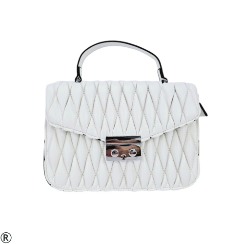 Дамски сандали на платформа от естествена кожа- Greta White 11014