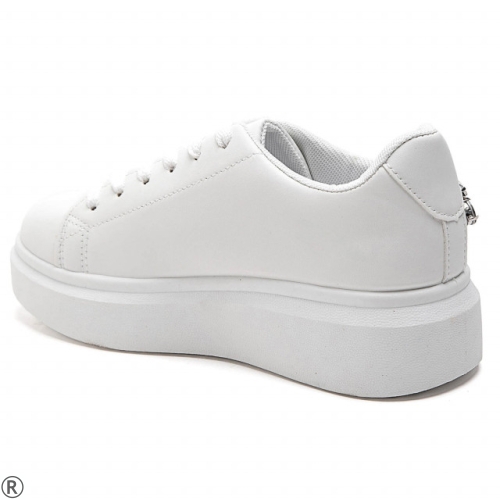 Бели кецове с камъни- Rene White 11116