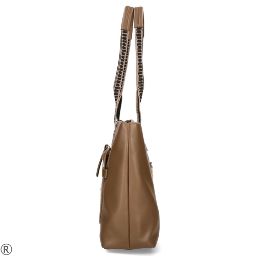 Голяма кафява чанта с дълги дръжки- Monnari Brown 11130