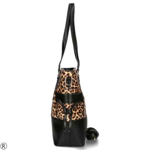 Голяма твърда леопардова чанта- FEMESTAGE Leopard 11169