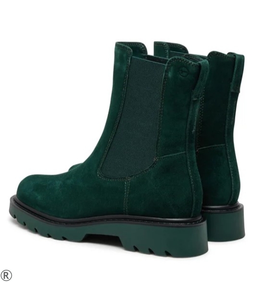 Зелени боти от естествен велур- Tamaris Green 11178