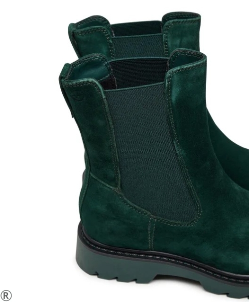 Зелени боти от естествен велур- Tamaris Green 11178