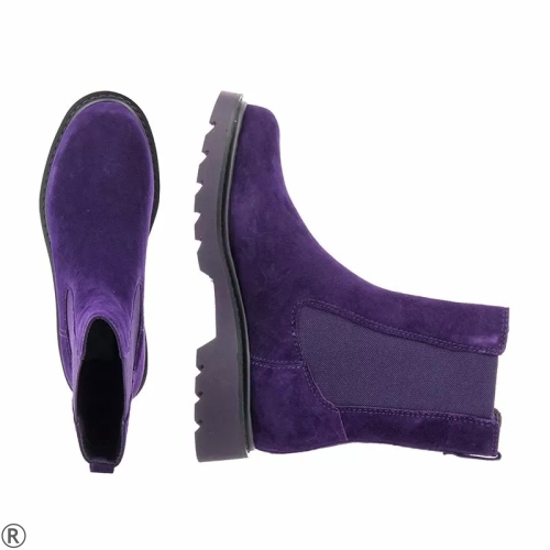 Лилави боти от естествен велур- Tamaris Purple 11180