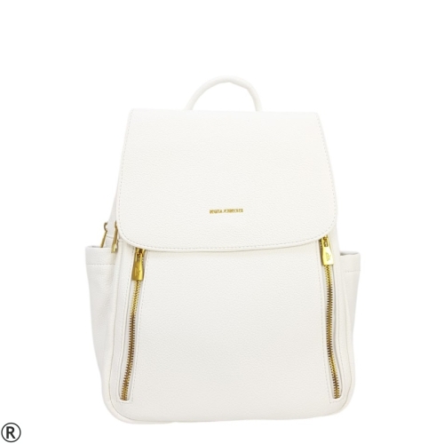 Бели дамски сникърси на платформа- Valera White 11192