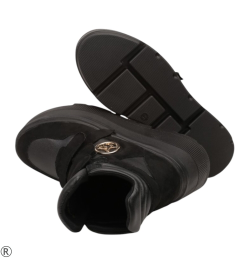 Черни високи кецове на платформа- Stella Black 11230