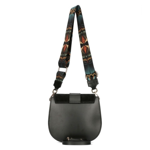 Черна чанта от естествена кожа с дълга дръжка- EGO Totemic 11318