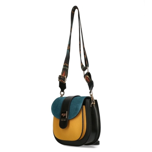 Цветна чанта от естествена кожа с капак- EGO Totemic 11323