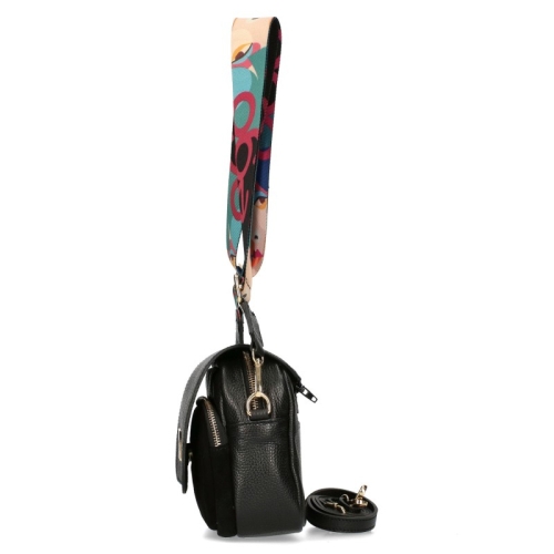 Чанта от естествена кожа и велур с два капака- EGO 11324