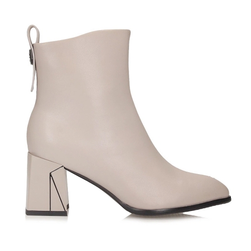 Елегантни боти от естествена кожа в бежов цвят- Viola Beige