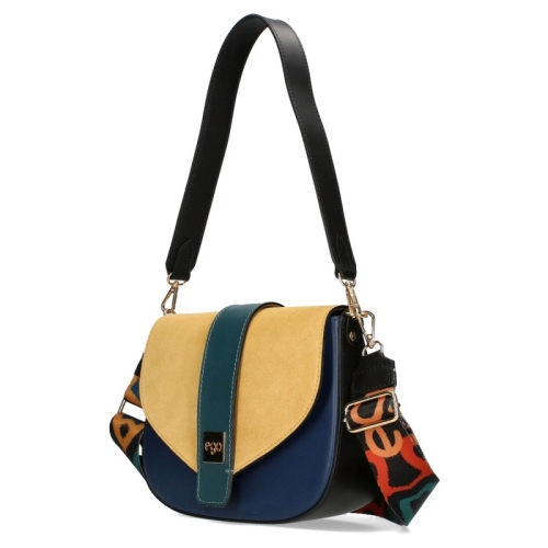 Цветна чанта от естествена кожа с два сменяеми капака- EGO 11343