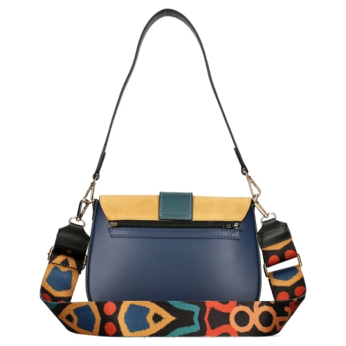 Цветна чанта от естествена кожа с два сменяеми капака- EGO 11343