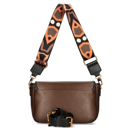 Кафява дамска чанта с капак и дълга дръжка- EGO 11350