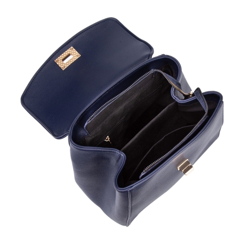 Синя дамска раница с капак и преграда- DIana&CO 11355