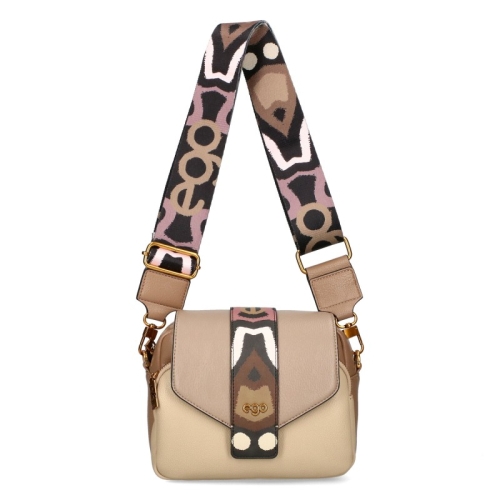 Бежова чанта с два сменяеми капака и дълга дръжка- EGO 11382