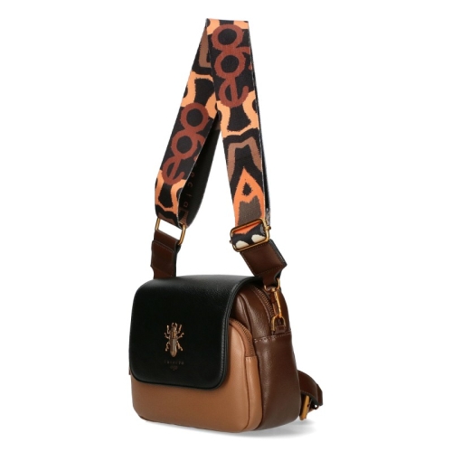 Кафява чанта с два сменяеми капака и дълга дръжка- EGO 11383