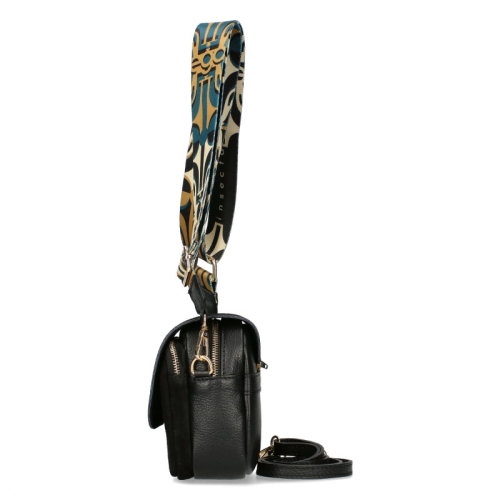 Черна чанта от естествена кожа с два сменяеми капака- EGO Insecta 11401