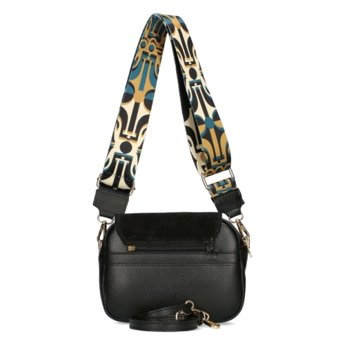 Черна чанта от естествена кожа с два сменяеми капака- EGO Insecta 11401