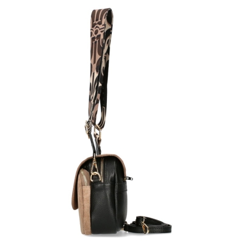 Кафява чанта от естествен велур и кожа с два сменяеми капака- EGO Insecta 11403