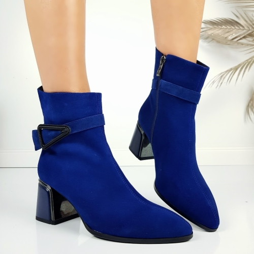 Сини боти от естествен велур- Eliza Bulgaria 11414