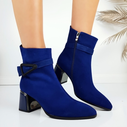 Сини боти от естествен велур- Eliza Bulgaria 11414