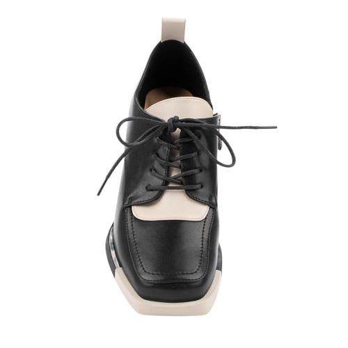 Обувки в черен и бежов цвят на широк ток- Eliza Bulgaria 11424