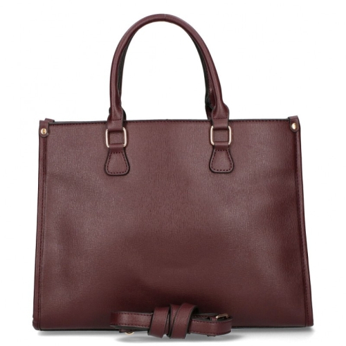 Чанта тип куфарче в цвят бордо с леопардов акцент- Monnari 11429