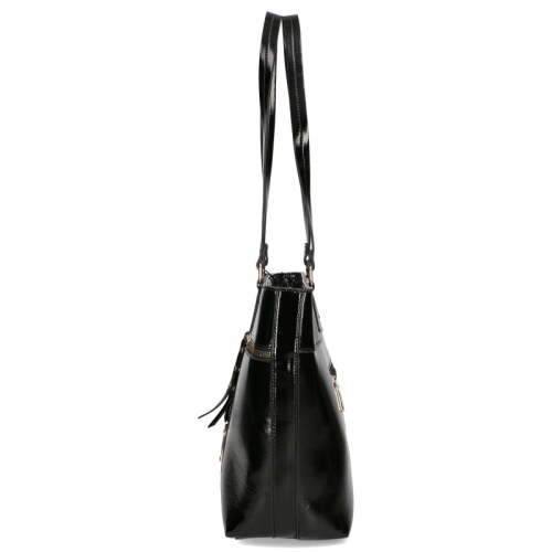 Черна чанта с дълги дръжки за рамо- Monnari 11439