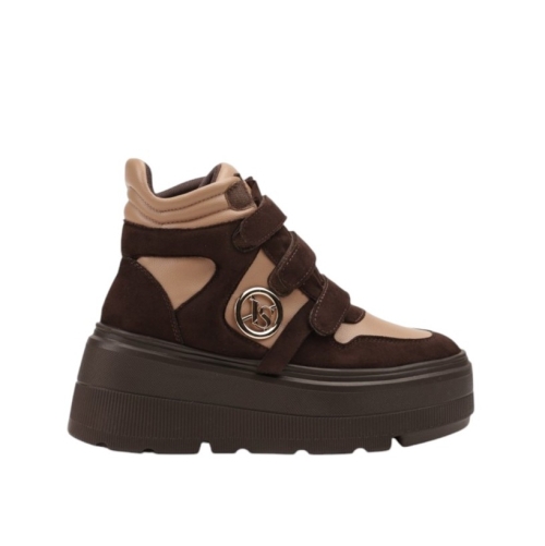 Високи кецове на платформа в цвят шоколад - Stella 11448