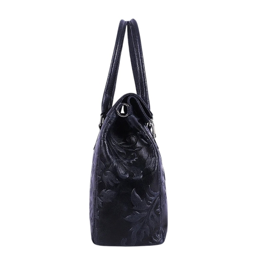 Луксозна тъмно синя чанта от естествена кожа- Afra Blue 11505