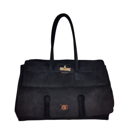 Елегантни велурени боти в черен цвят- Sindi Black 11541