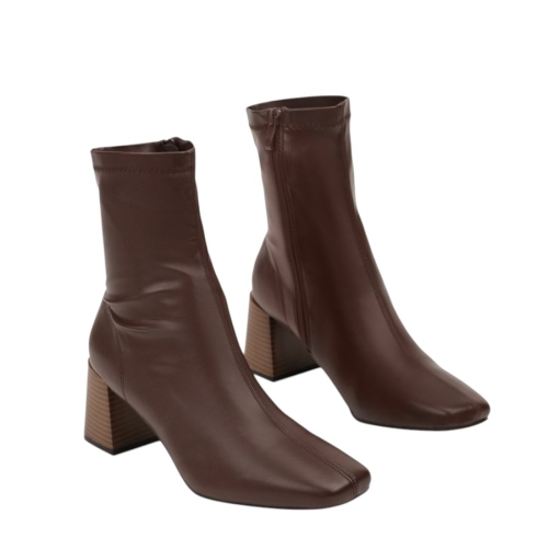 Кафяви боти на широк ток- Izabel Brown 11543