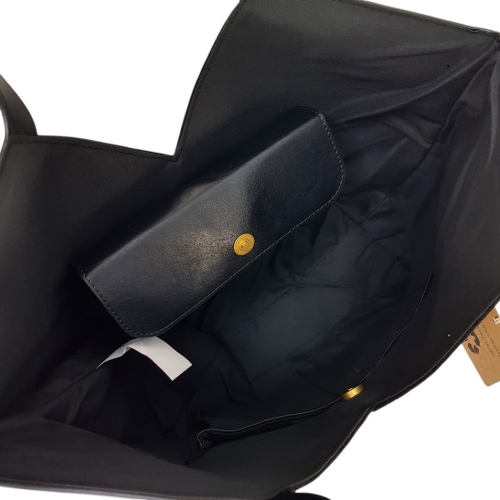 Черна велурена чанта с дълги дръжки- Vera Black 11544