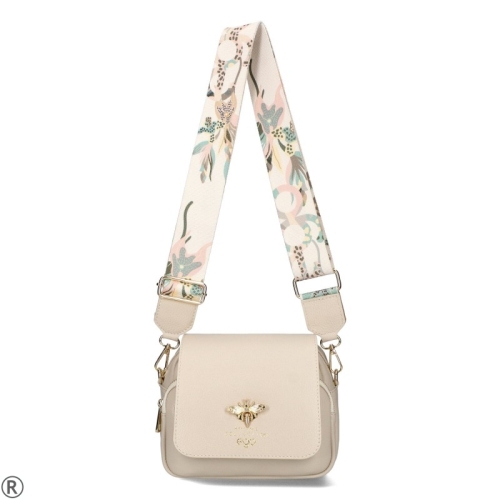 Бежови ботуши на широк ток- Greta Beige 11548