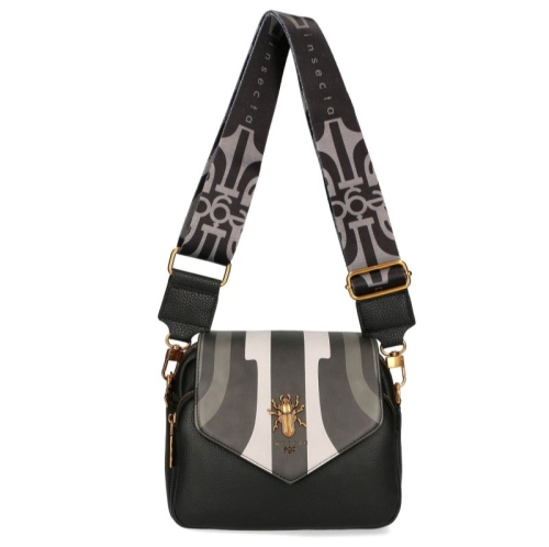 Черни боти от естествена кожа на платформа- Sandra Black 11447