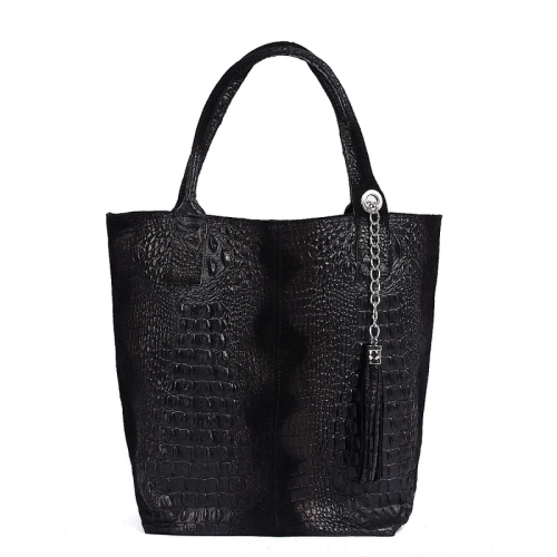 Черни дамски боти от велур и лак- Klara Black 11244