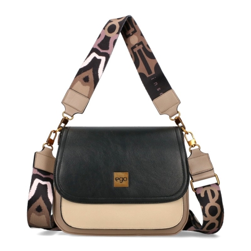 Бежова чанта с два сменяеми капака и дълга дръжка- EGO Beige 11581