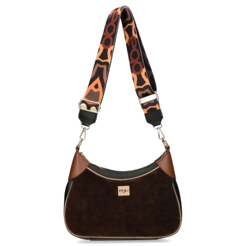 Кафява чанта от естествен велур- EGO Braown 11591