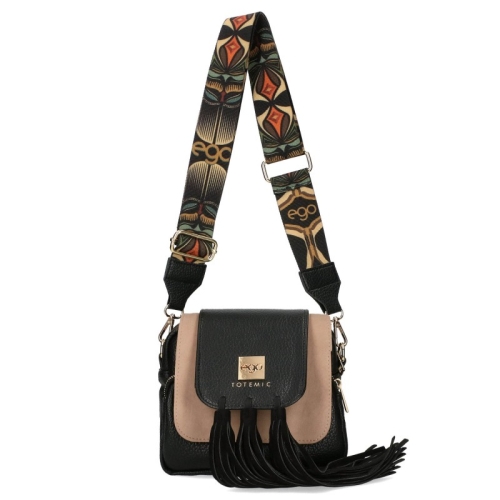 Бежова чанта с два капака и ресни- EGO Totemic 11609