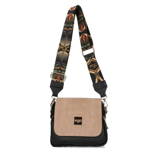 Бежова чанта с два капака и ресни- EGO Totemic 11609