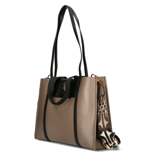 Голяма чанта с дълги дръжки за рамо цвят таупе- EGO Insecta 11610