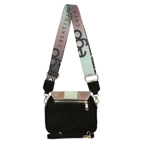 Чанта от естествен велур в бежов и розов цвят- EGO 11612