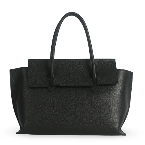 Тъмно кафява чанта от естествена кожа с преграда- Steisi Broun 11617