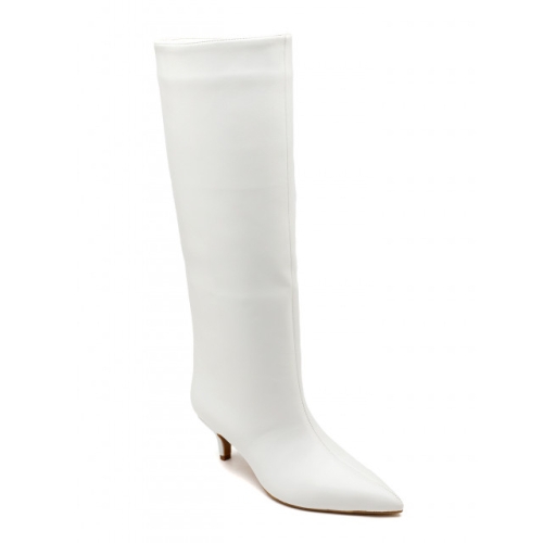 Елегантни бели ботуши на тънък ток- Sindi White 11622