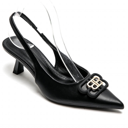 Черни обувки с отворена пета- Zara Black 12122