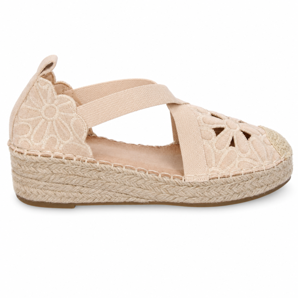 Бежови еспадрили на платформа- Klara Beige 12131