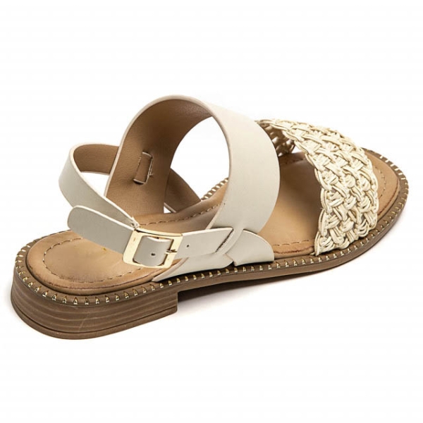 Равни бежови сандали- Klara Beige 5251