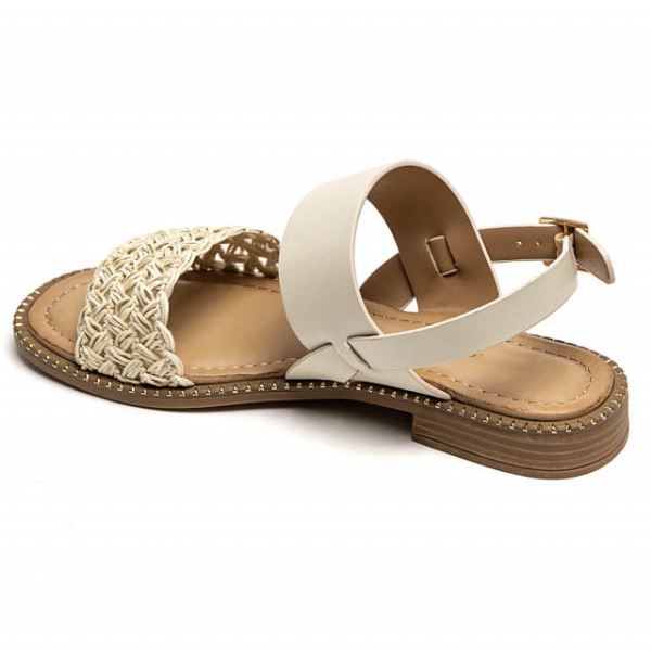 Равни бежови сандали- Klara Beige 5251