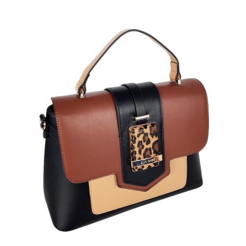 Дамска чанта с леопардов акцент- Duki&Daso 11624